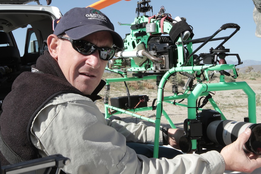 Ross Addiego With His HDSLR Helicopter Rig.