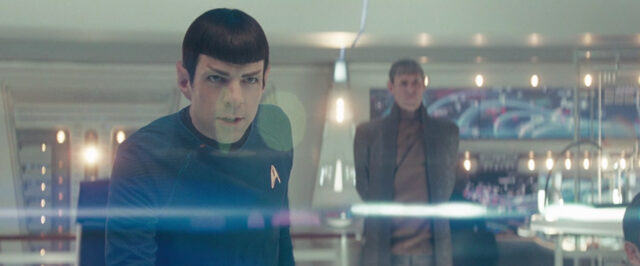 JJ Abrams sure loves his flares - here a still frame from "Star Trek" (2009) (copyright Paramount Pictures, all rights reserved)