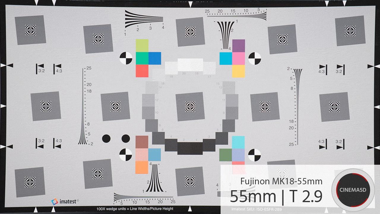 FUJINON MK18-55mm Review - Vignetting at 55mm T2.9
