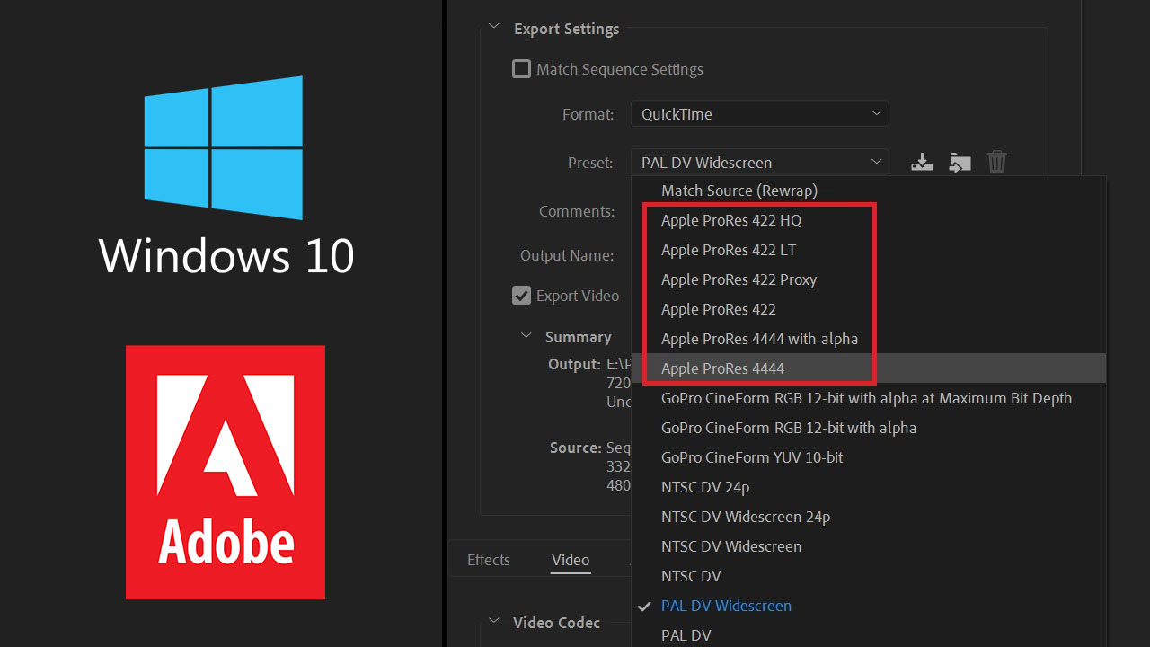 Adobe agrega exportación en ProRes en Windows para Premiere, After Effects