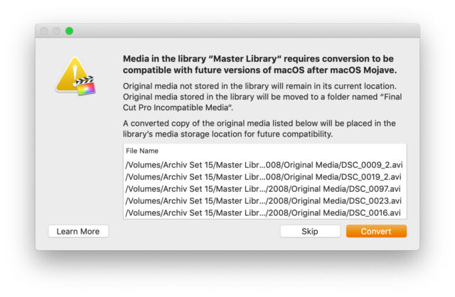 Final Cut Pro X Update: Legacy Media Alert