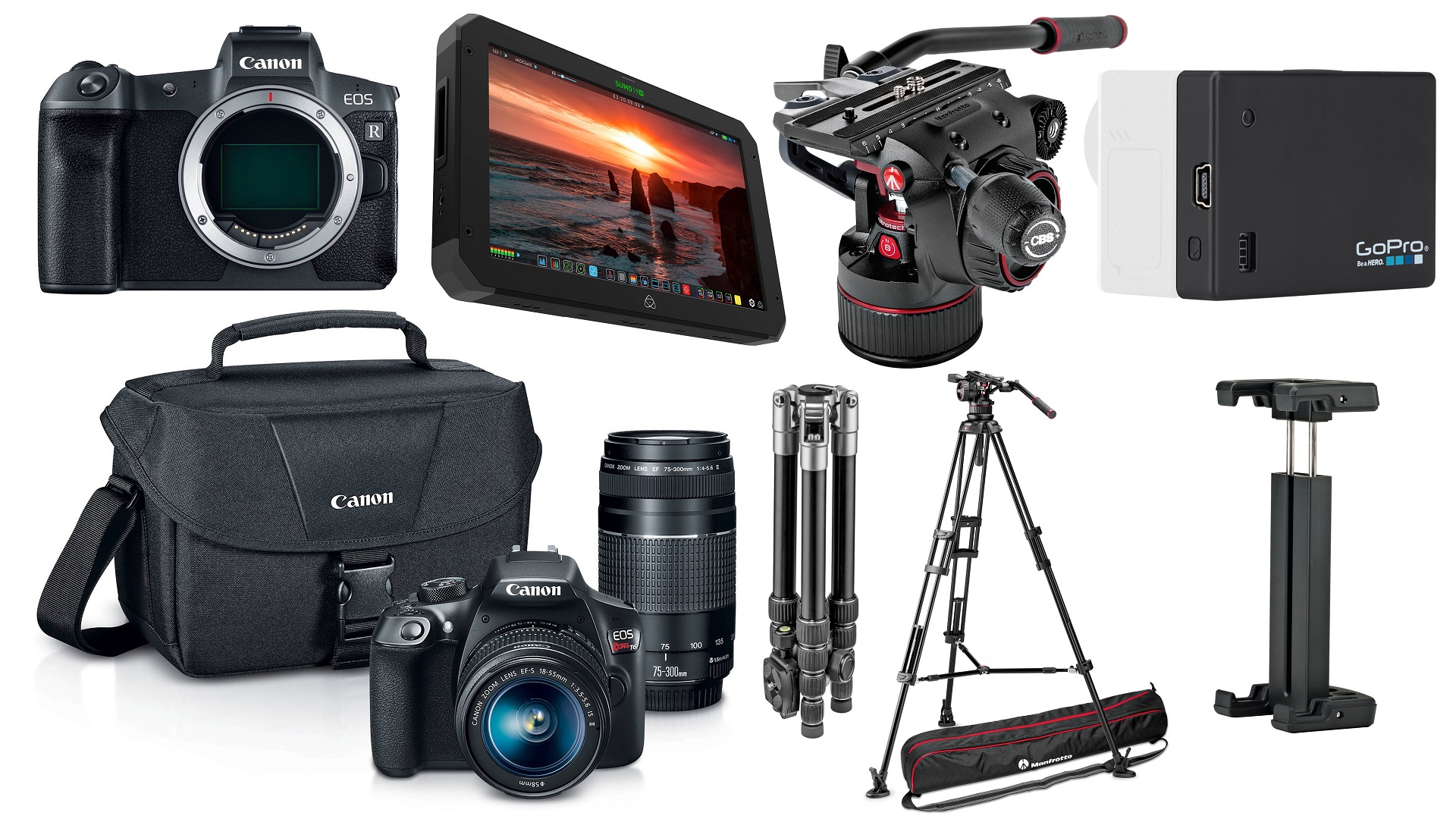 Las mejores ofertas para cineastas – $1000 de descuento en el Atomos SUMO, descuentos en la Canon EOS R, cabezales Manfrotto Nitrotech y más