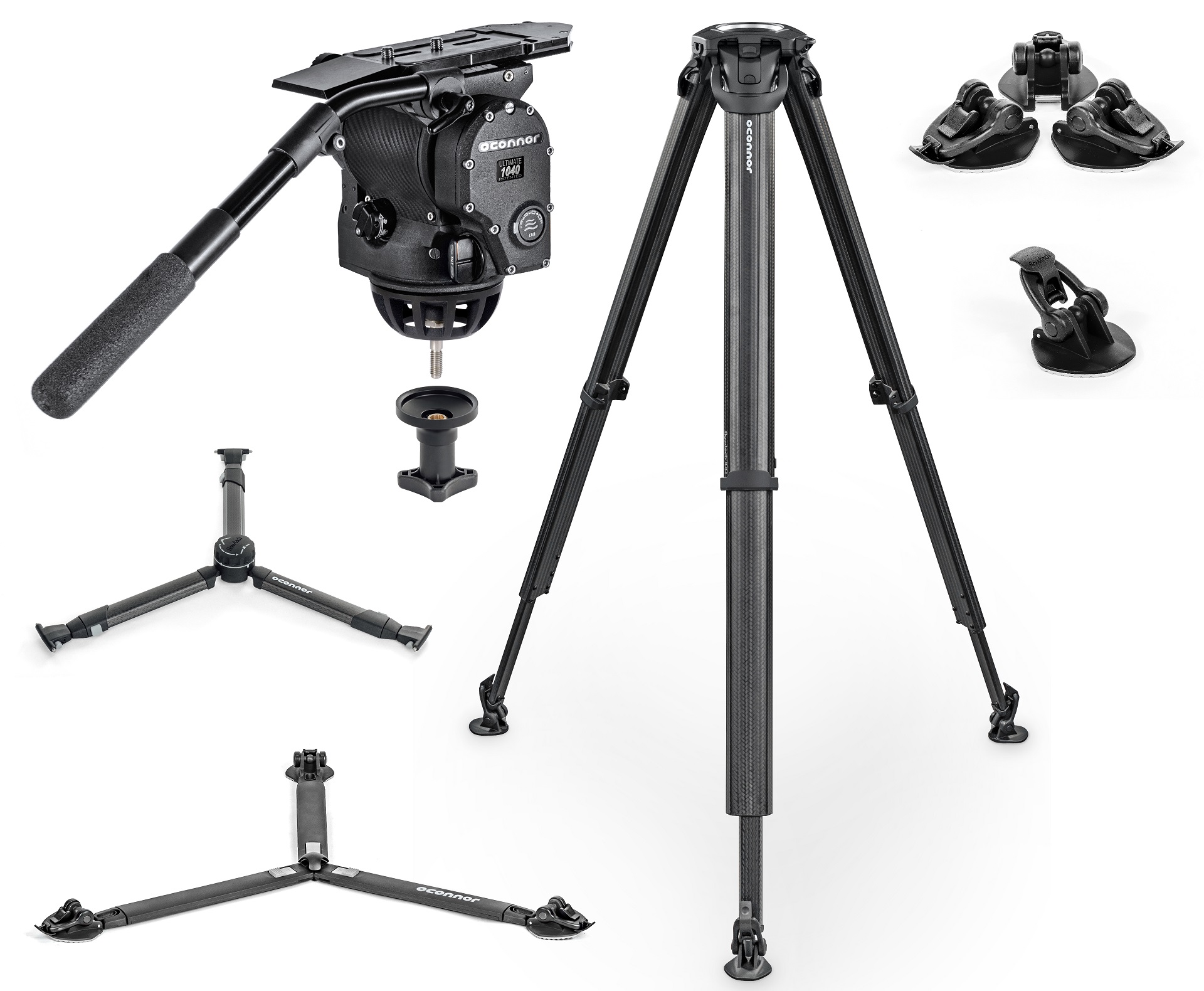 Oconnor flowtech 100 2-Section Carbon Fiber Tripod with Feet and Attachment Mount