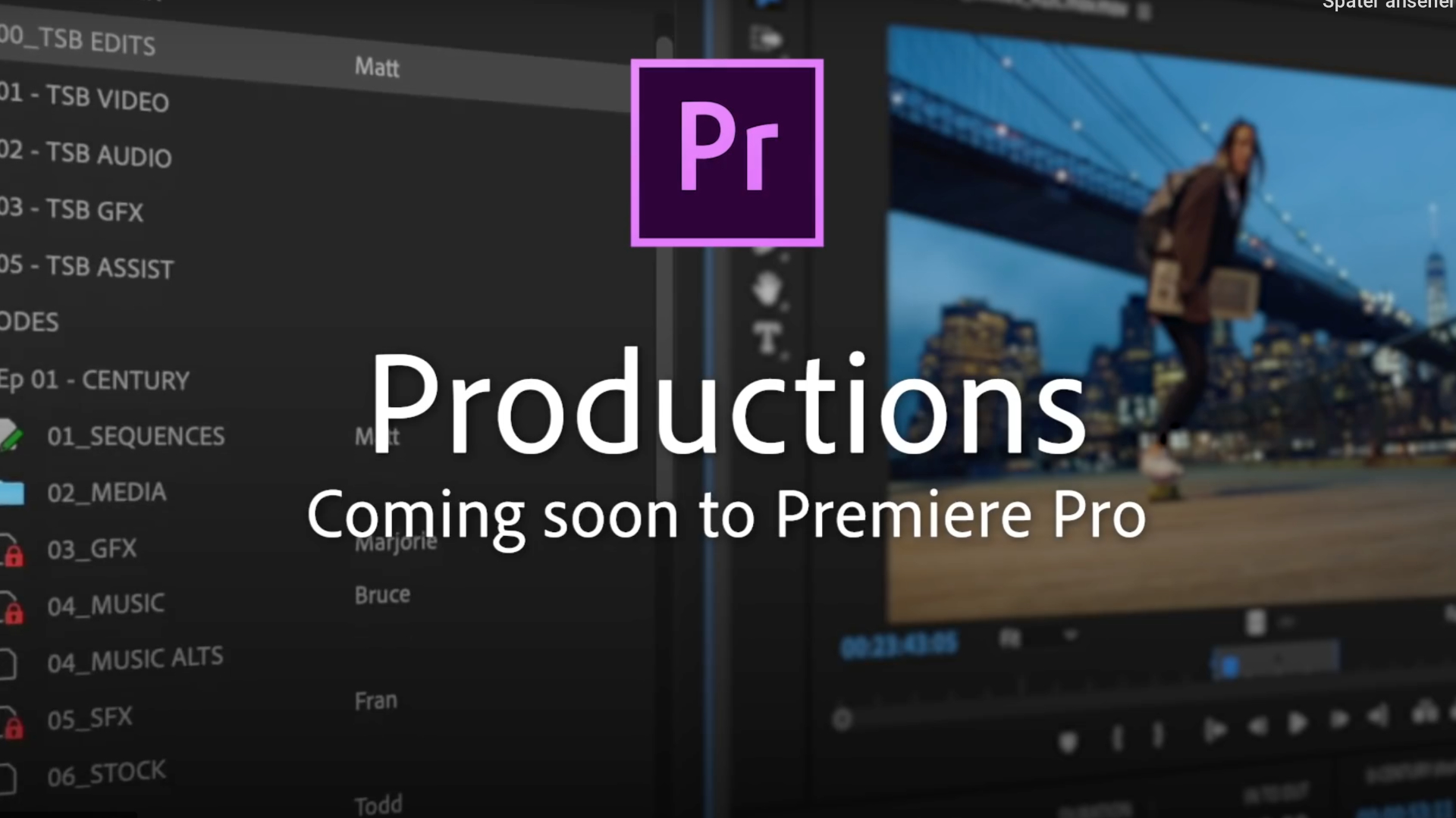 Próximamente nuevo Panel de Producciones en Adobe Premiere Pro