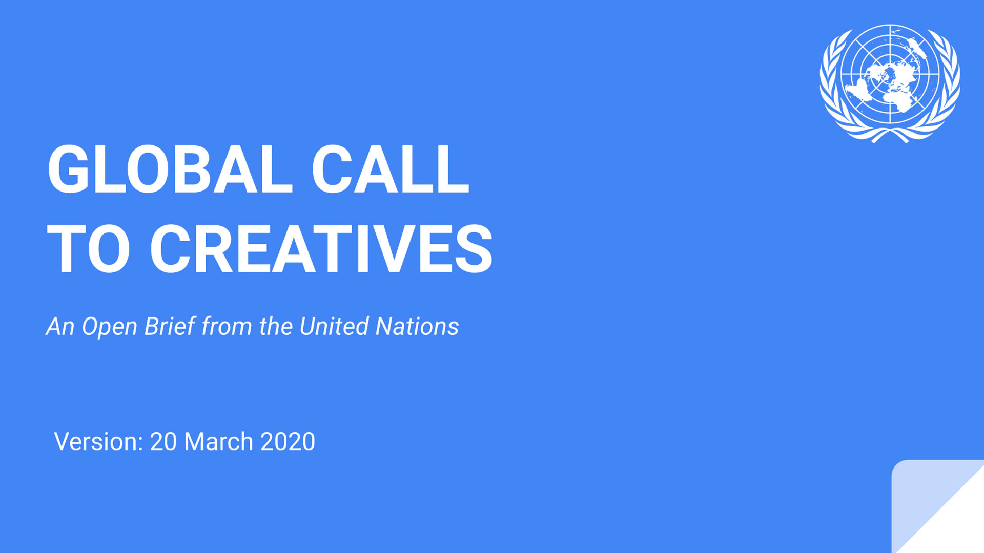 Las Naciones Unidas hacen un llamado a la comunidad creativa global