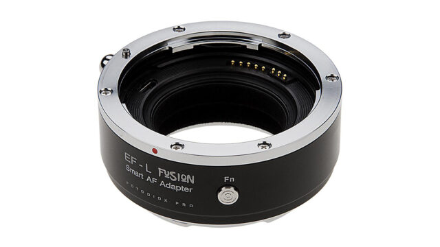 The Fotodiox EF to L-Mount Pro Fusion Adaptor