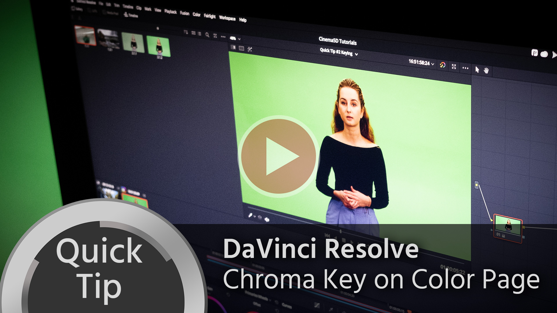 Consejo rápido: Croma Key en la página de Color de DaVinci Resolve