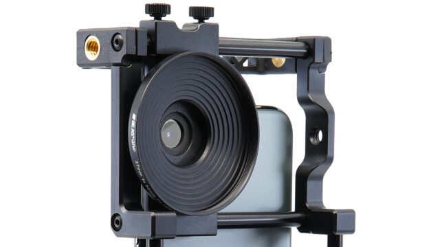 The Beastgrip 37mm to 58mm filter mount on the Beastgrip Pro cage.