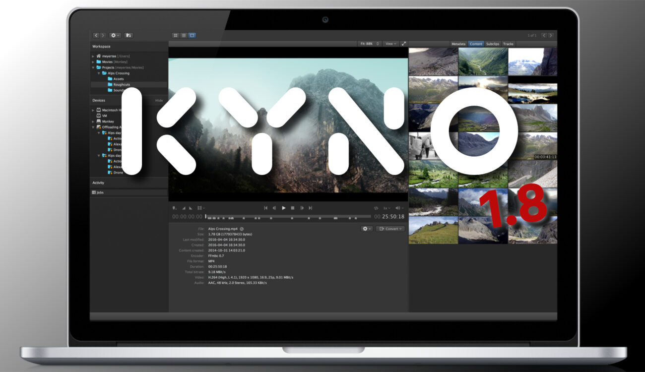Kyno 1.8 Introduced – Blackmagic RAW plus Resolve and Avid Integration