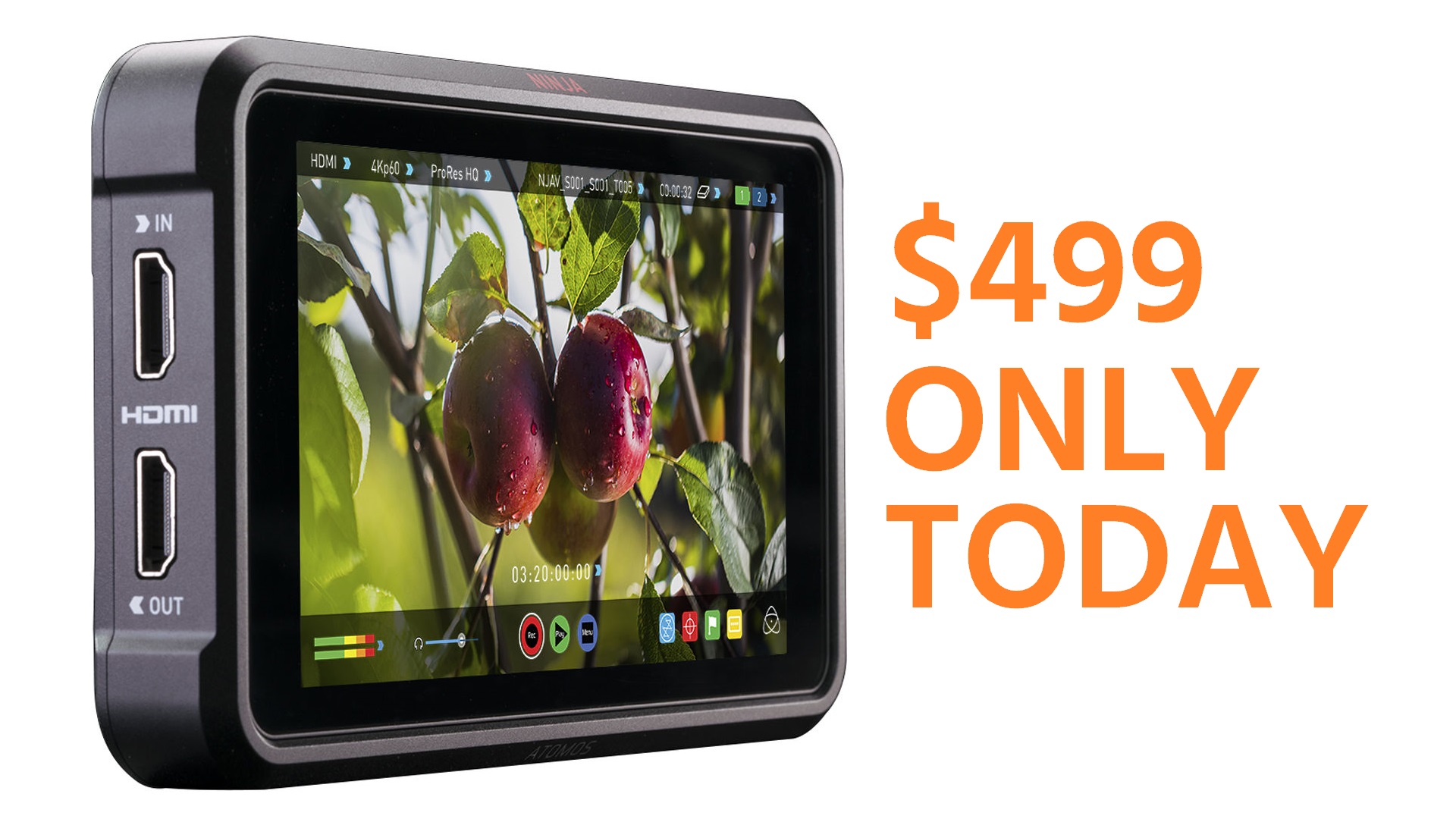 Oferta especial Atomos Ninja V – Sólo por hoy a $499 (descuento de $196)