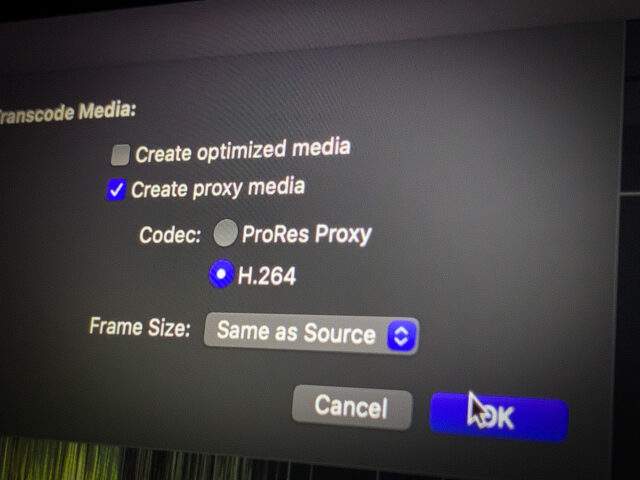 Making Proxies in Final Cut Pro