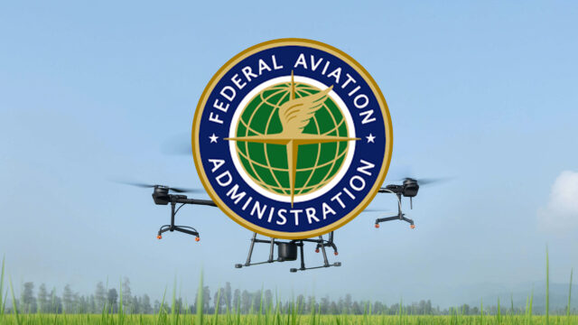 FAA Final Rule on Remote ID of Unmanned Aircraft - Seal above DJI AGRAS T20 Drone (Sources/Composition: FAA & DJI)