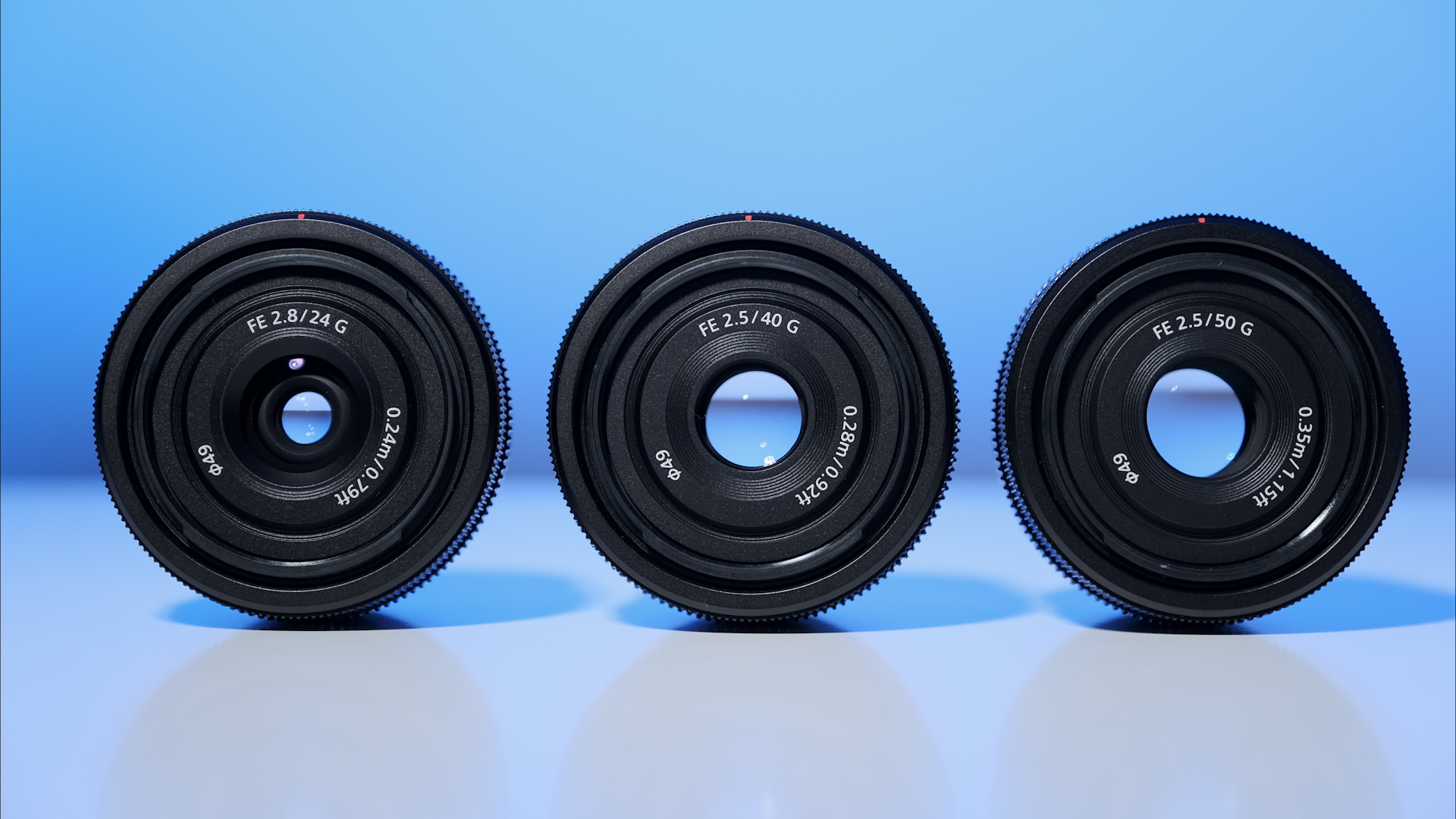 ソニーが24mm F2.8 G、40mm F2.5 G、50mm F2.5 Gレンズを発表 | CineD