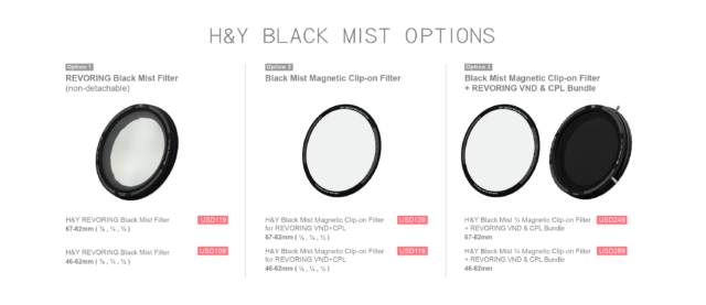 H&Y REVORING Black Mist Filter Packages
