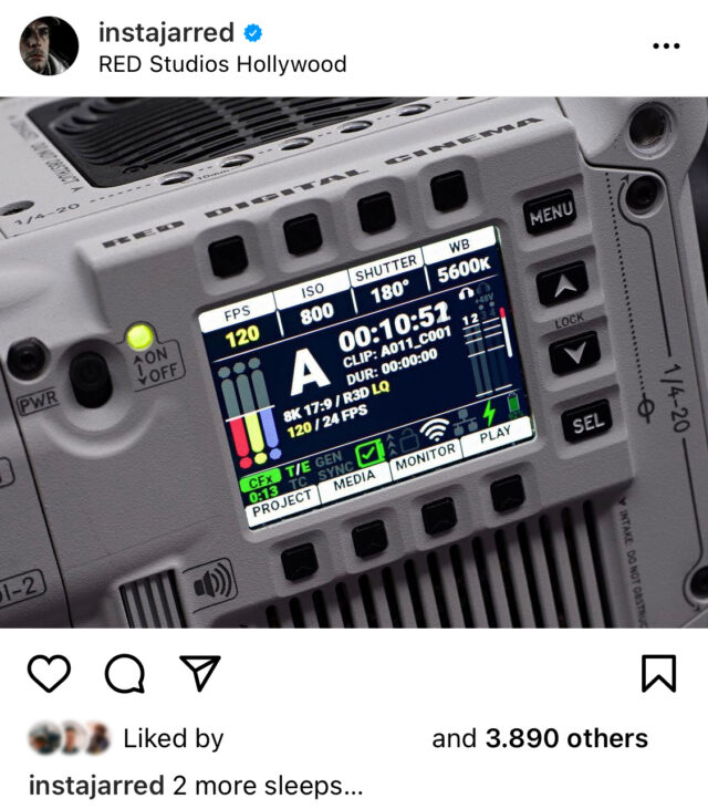 Jarred Land Instagram post teases a new RED camera