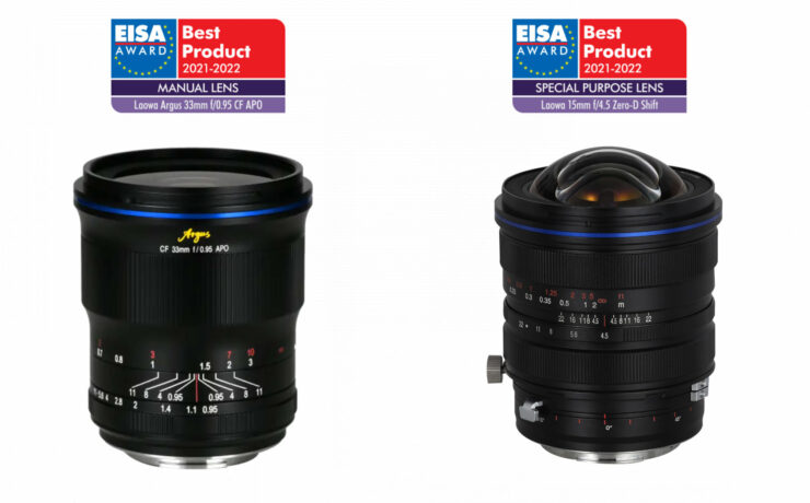 Laowa Receives Two EISA Awards for its Argus 33mm and 15mm Zero-D Shift Lenses
