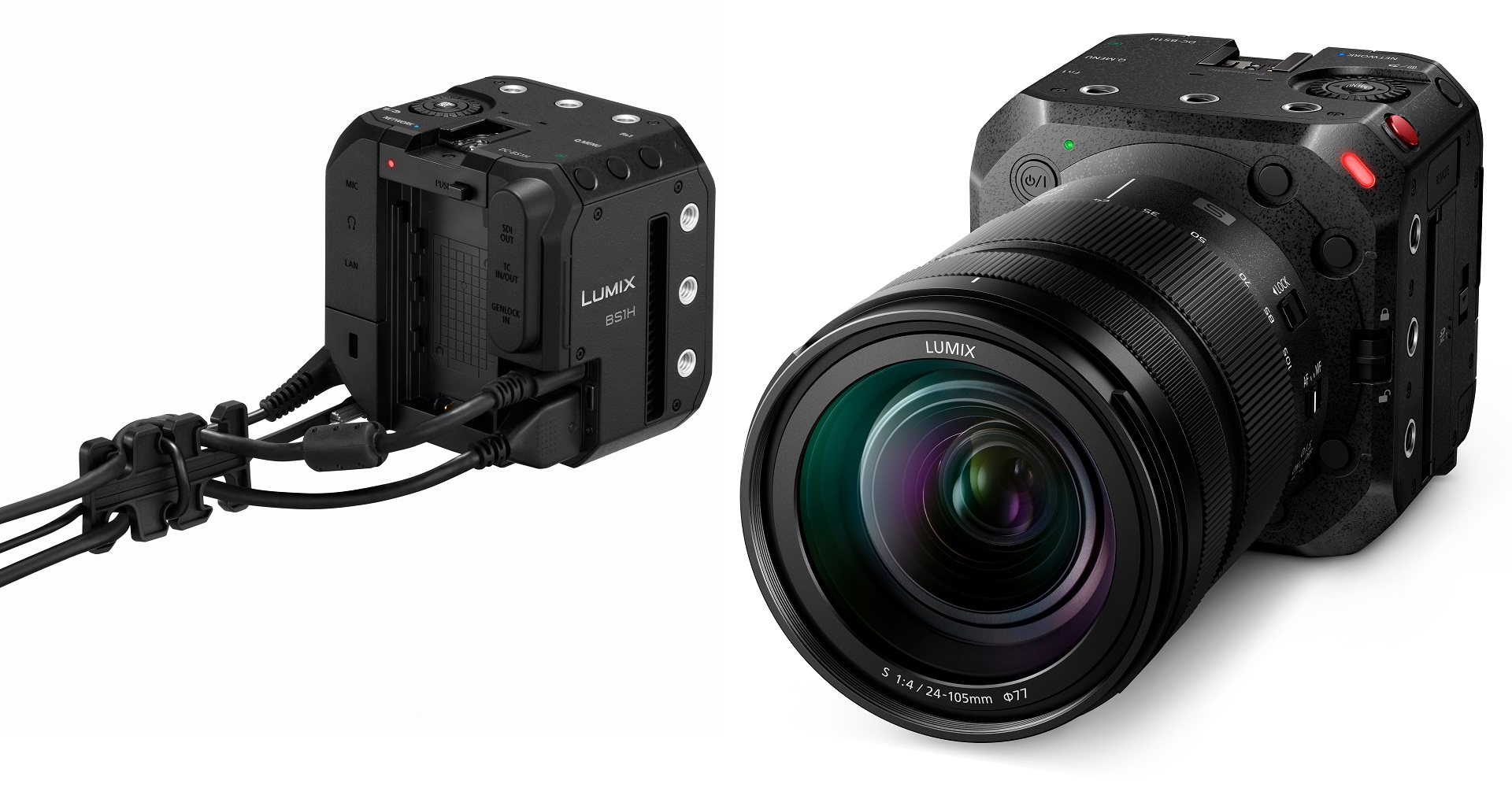 Caméra Cinéma Panasonic LUMIX BS1H - Boîtier Full Frame, Enregistrement 6K/24p, 10-bit, Contrôle Multicam, Noir