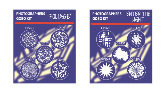 Foliage and Enter The Light Goboplus Kits. Image Credit: Goboplus