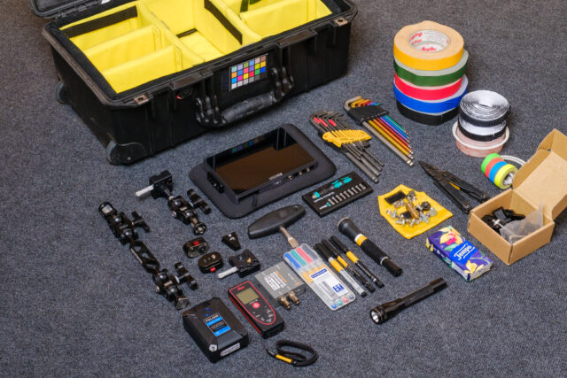 everything inside Florian's camera assistant Pelicase