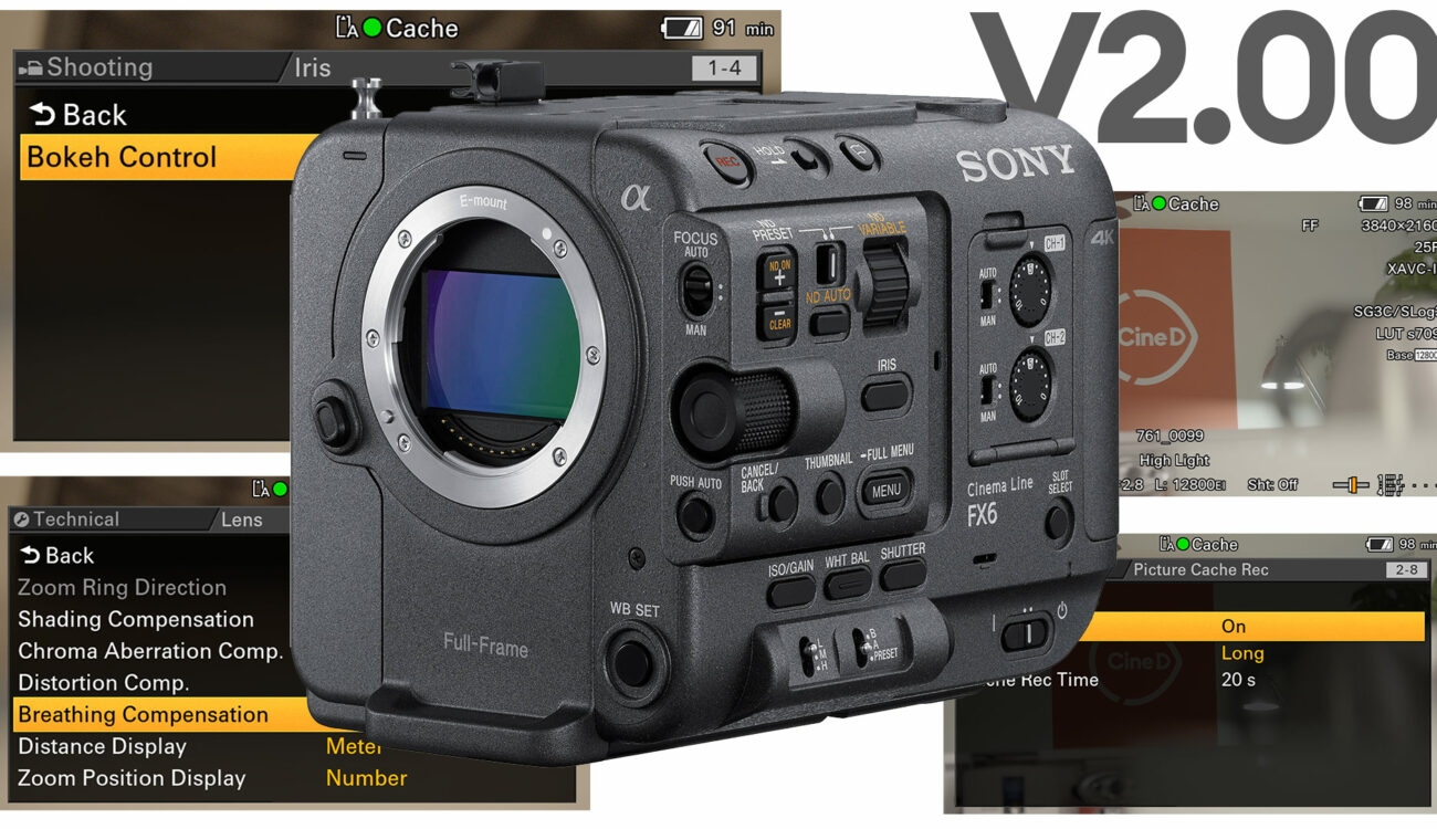 Sony FX6 Firmware V2 - Touch Tracking AF, Bokeh Control Mode, Breathing Compensation and More