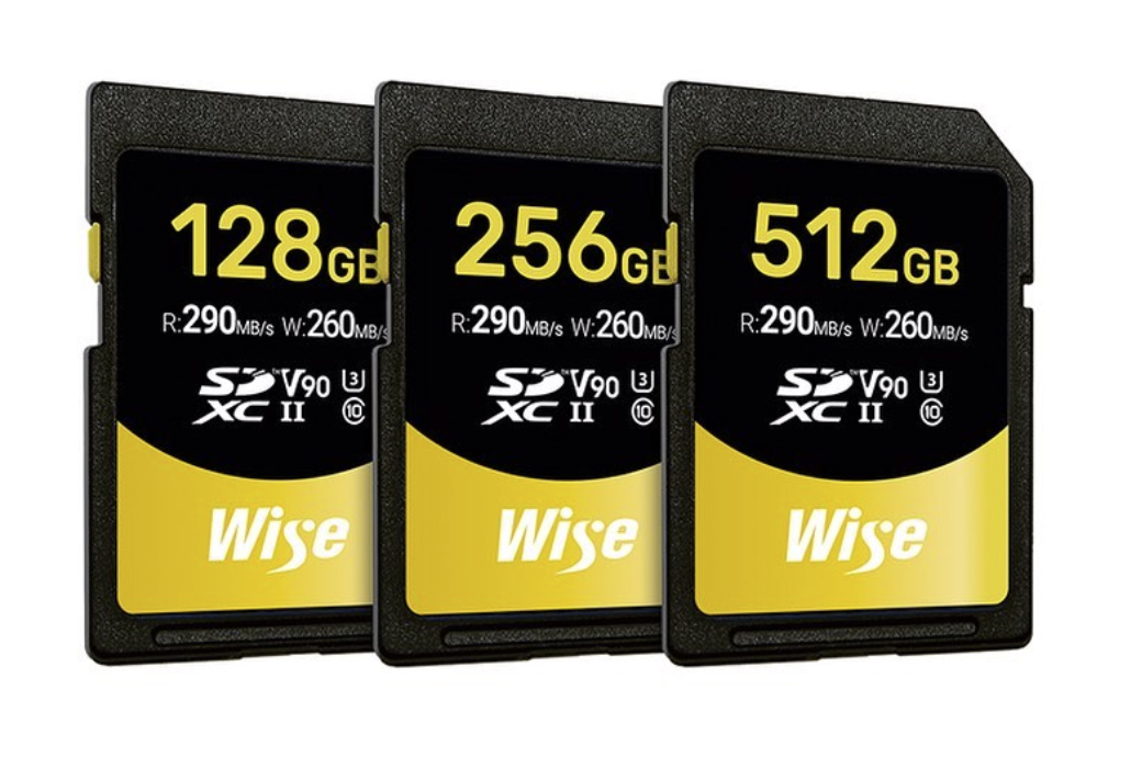 Wise Advanced 128, 256 and 512GB SD Cards with V90 Video Speed