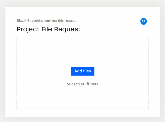 dropbox file request