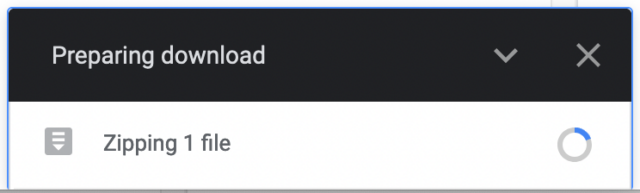 google drive zipping file