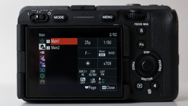 Sony FX30 Menu