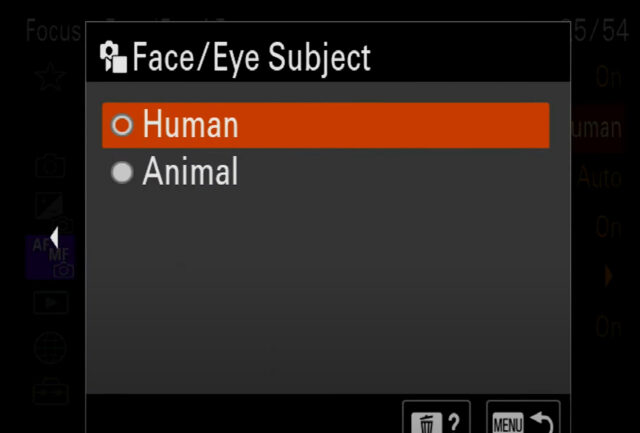 Animal eye AF in video is not supported - but selectable. 