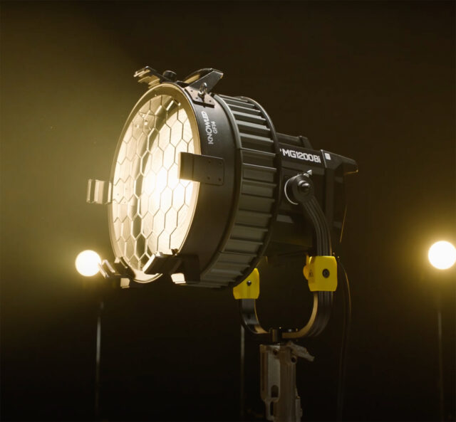 Fresnel attachment on the Godox KNOWLED MG1200Bi. Image credit: Godox