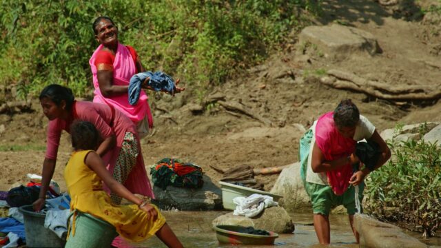 Local village people sharing space with tigers and leopards 