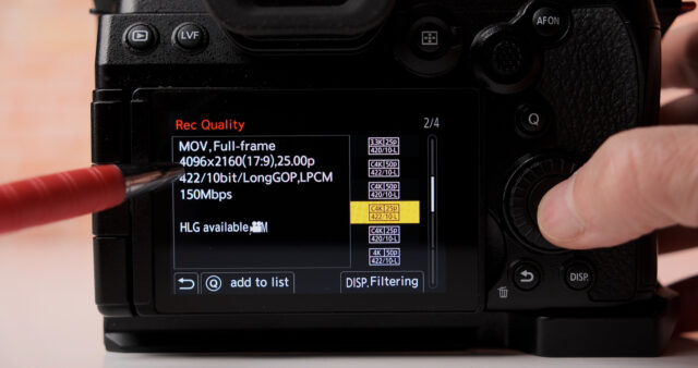 Panasonic LUMIX S5 II C4K settings