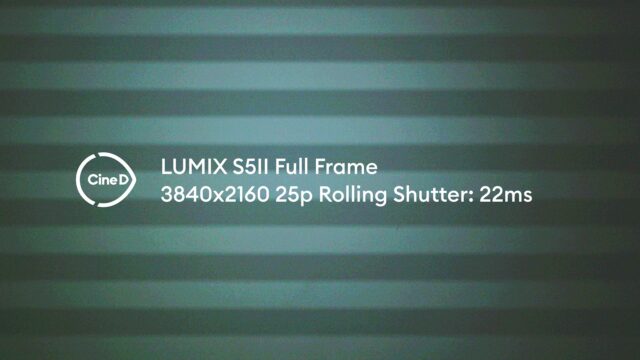 Rolling shutter in full frame mode of the S5 II: 22ms