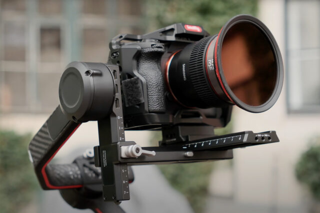 The 35mm T1.9 mounted on a Sony a7s III and DJI RS 3 Pro gimbal