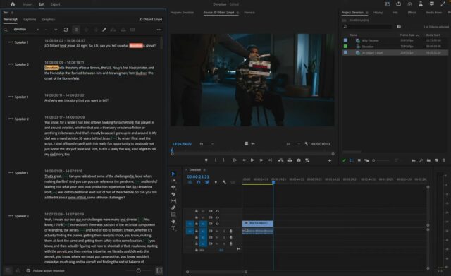 Text based Editing in Premiere Pro Beta