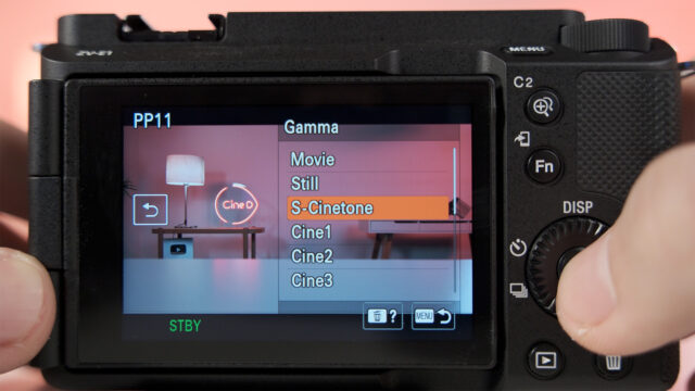 S-Cinetone selectable Picture Profile on Sony ZV-E1