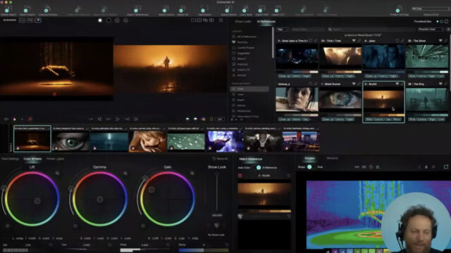 color grading with AI - AI sets the reference color look to the video clip