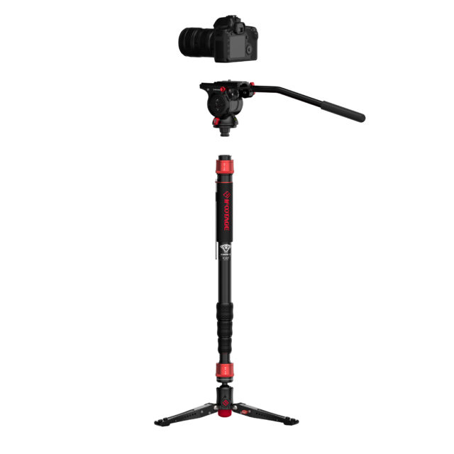 iFootage Cobra 3 monopods feature a quick release mounting system