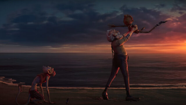 A film still from Guillermo del Toro's Pinocchio, 2022. Image credit: Netflix