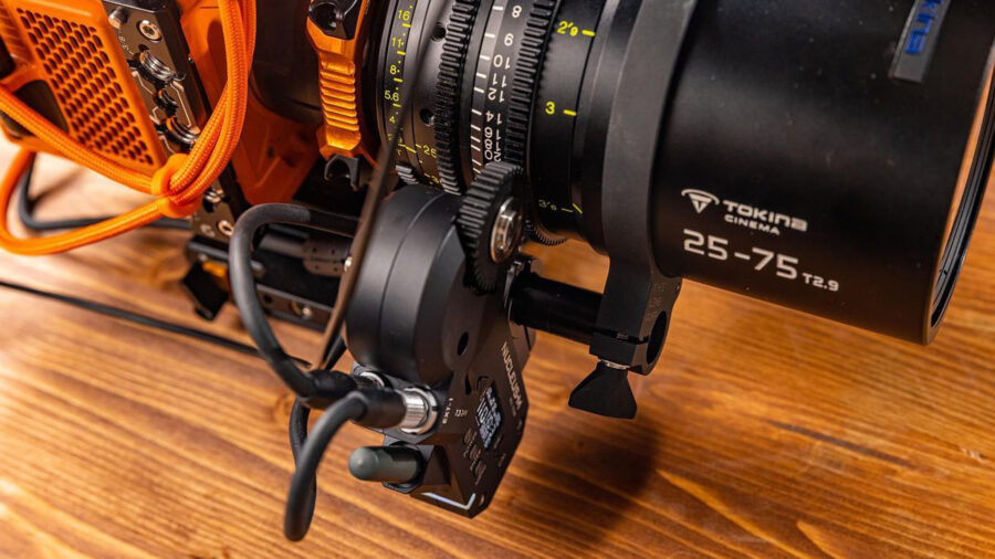 The Lens Cuff with Tilta Nucleus M motor on Tokina 25-75 T2.9