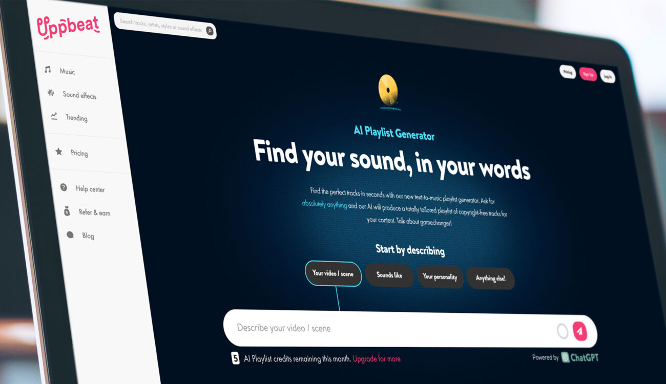Uppbeat AI Playlist Generator Launched – Find Perfect Tracks through Text Descriptions