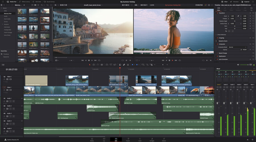 Edit Page in DaVinci Resolve