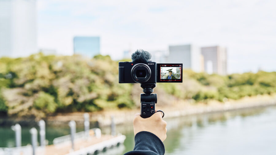Sony ZV-1 in use while vlogging