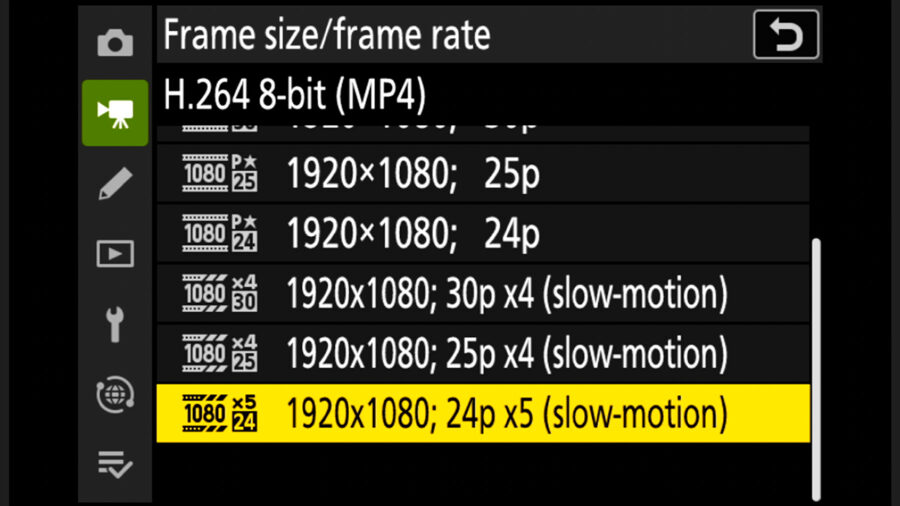 Slow-motion function for FullHD recording on Nikon Z 9