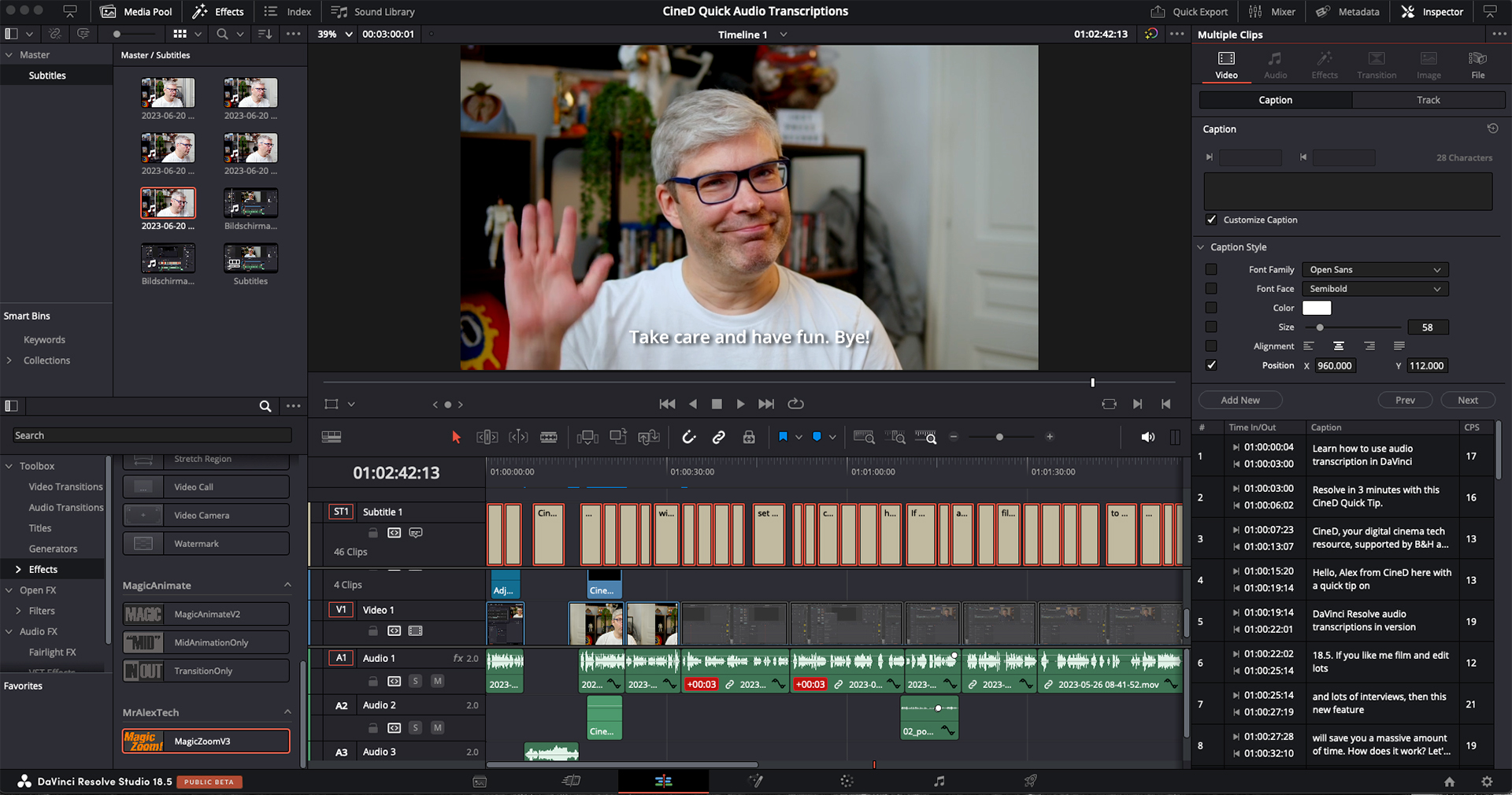 how to add subtitles in davinci resolve 18 free