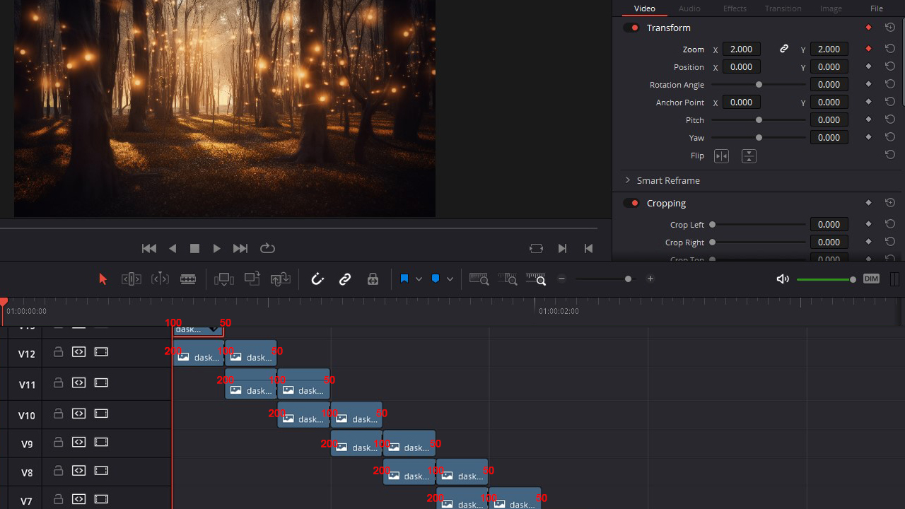 how to make a zoom-out video with AI - setting up the keyframes