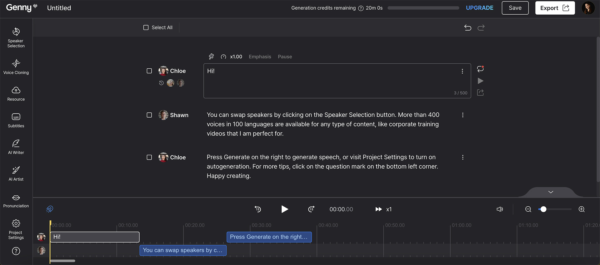 AI tools for audio - LOVO and Genny voice generator