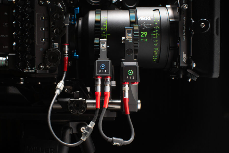 ARRI cforce mini and cforce plus lens motors attached to an ARRI 29mm T1.8 Signature Prime