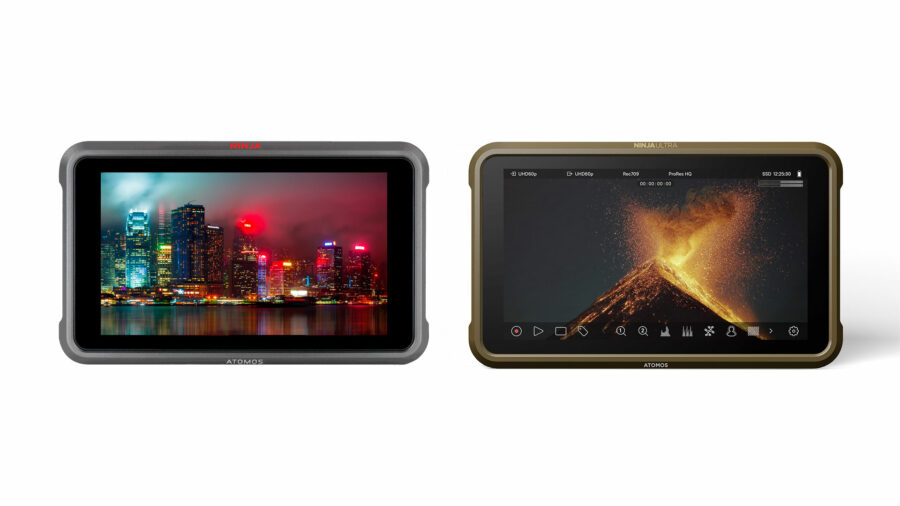 Atomos Ninja V+ on the left, Atomos Ninja Ultra on the right