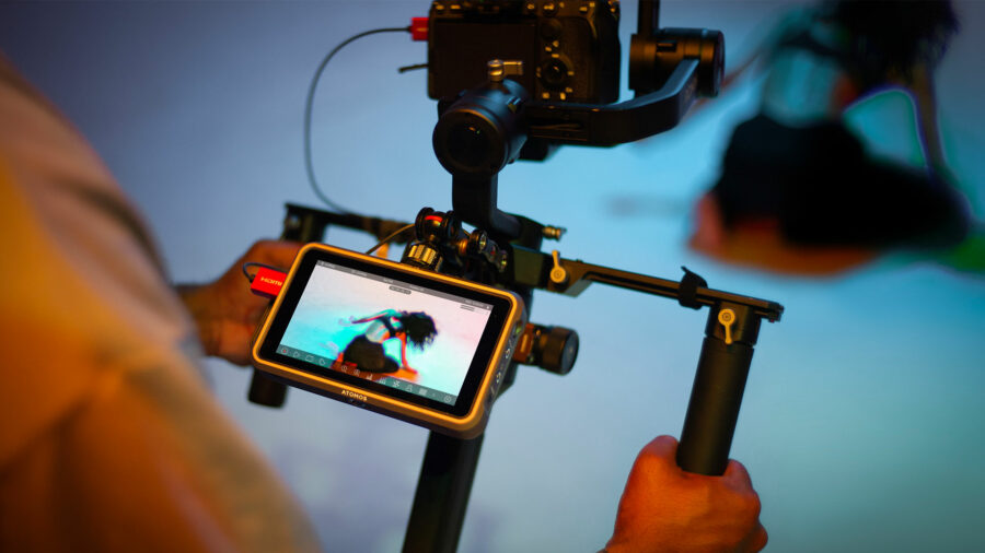 Atomos Ninja on a gimbal